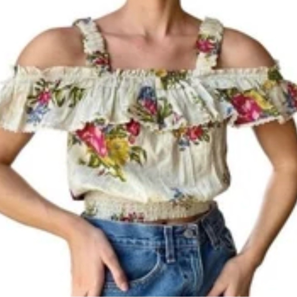 HOUSE OF HARLOW 1960 Helena off the shoulder crop top